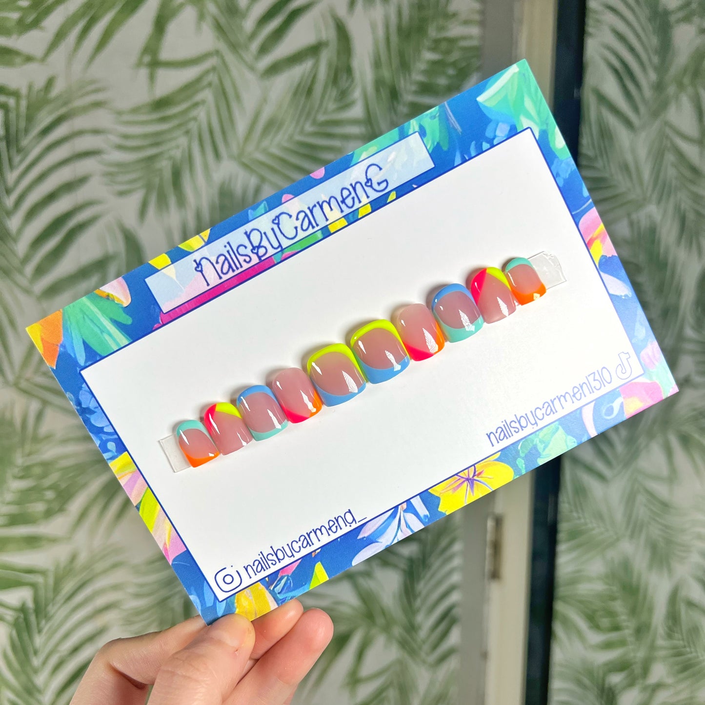 Colorful French Tip Acrylic Press on nails