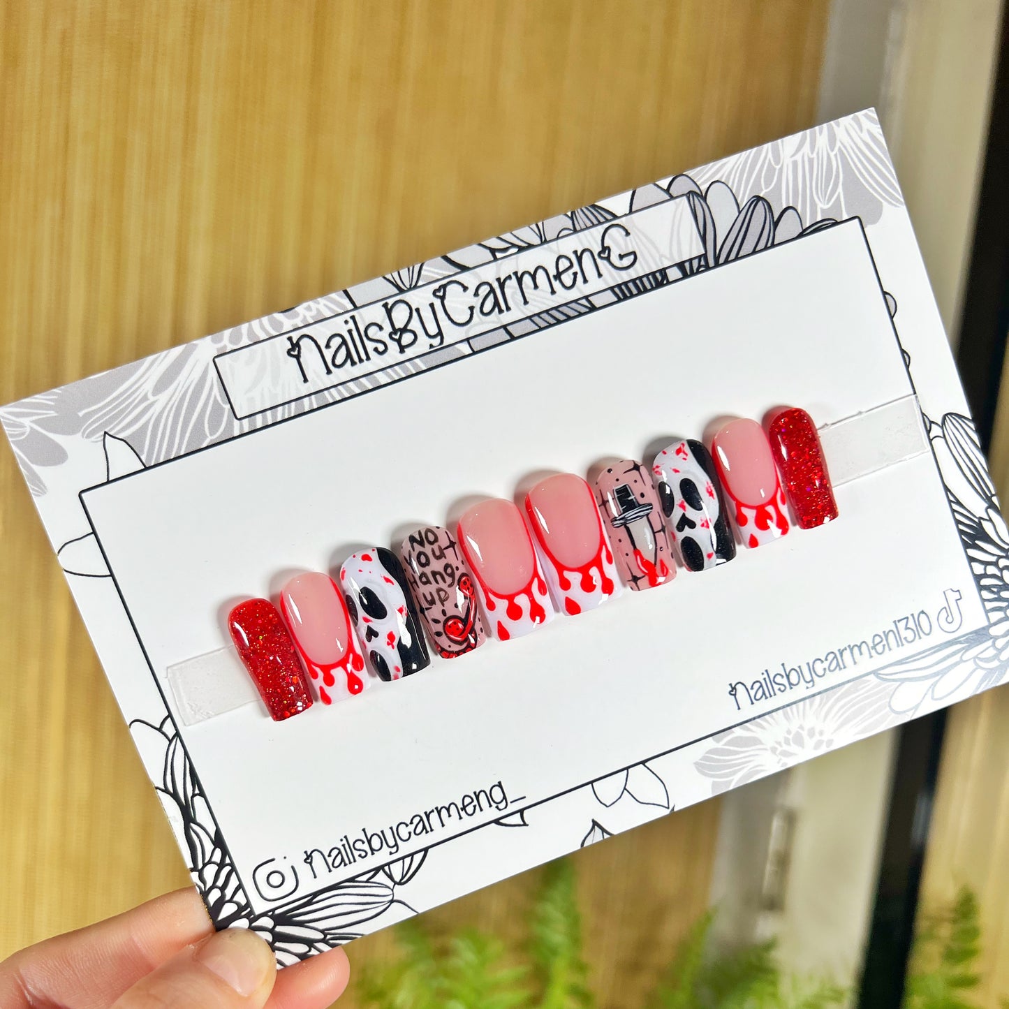 Scream Halloween Acrylic Press on nails