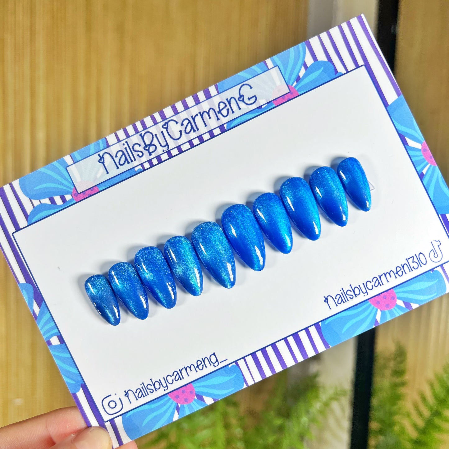 Sapphire glass Acrylic Press on nails