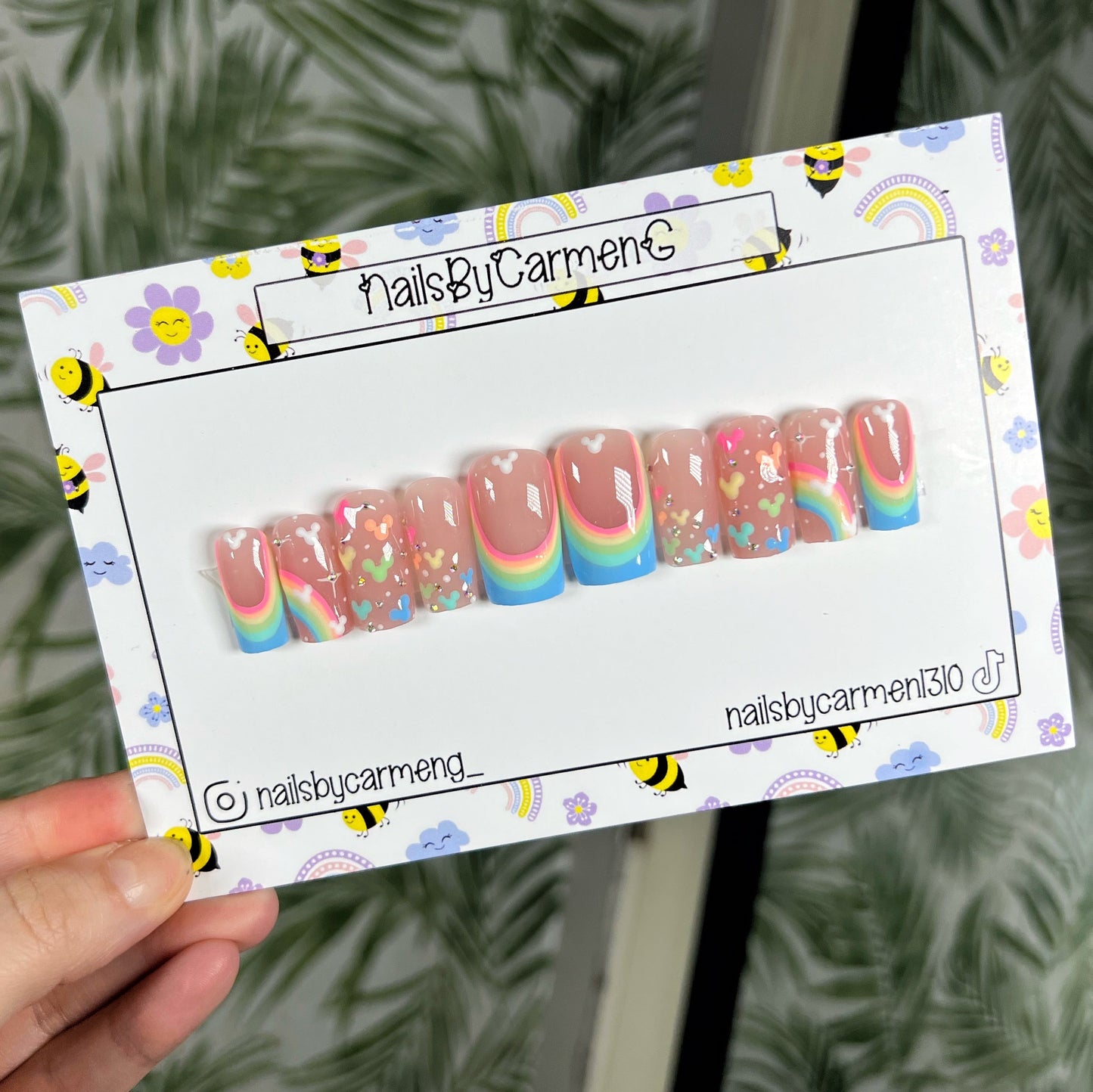 Rainbow Mickey Acrylic Press on nails