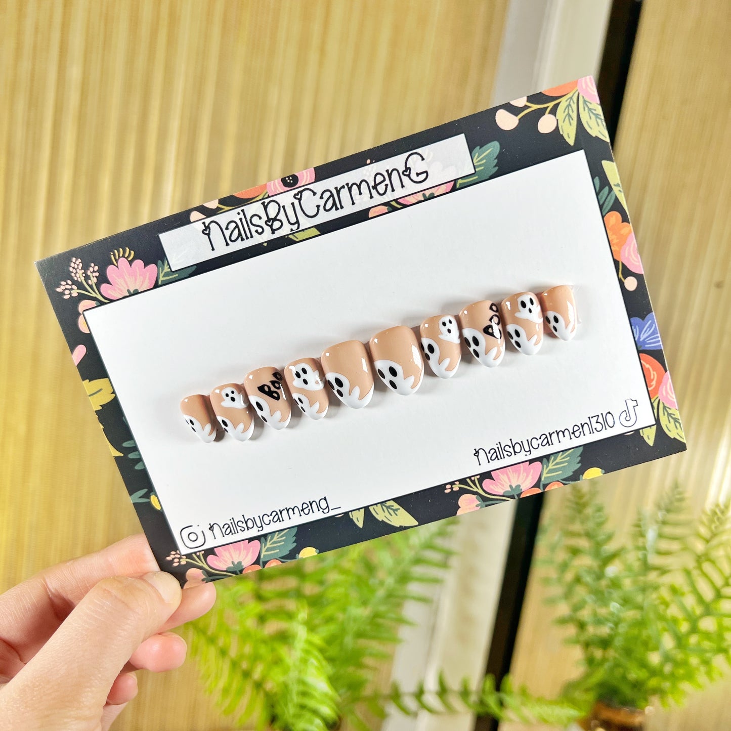 Ghost French tip Acrylic Press on nails