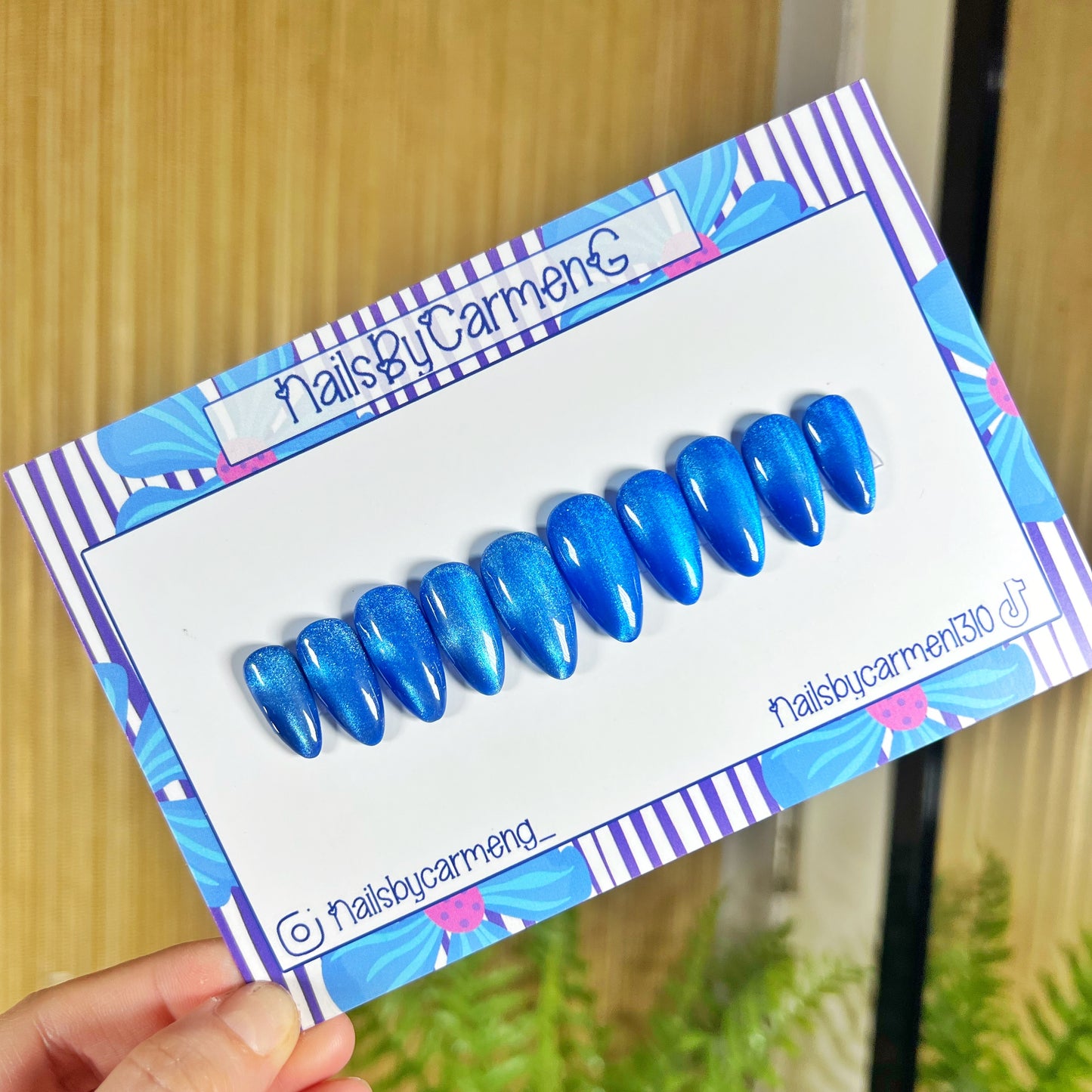 Sapphire glass Acrylic Press on nails