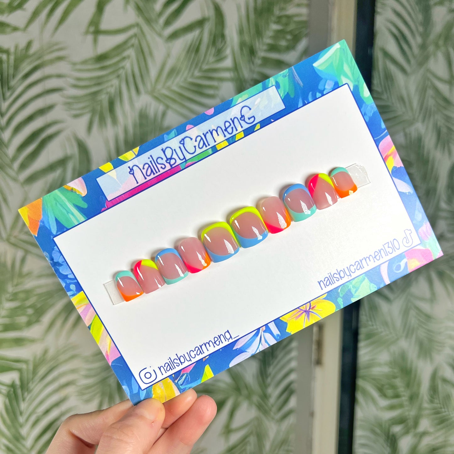 Colorful French Tip Acrylic Press on nails