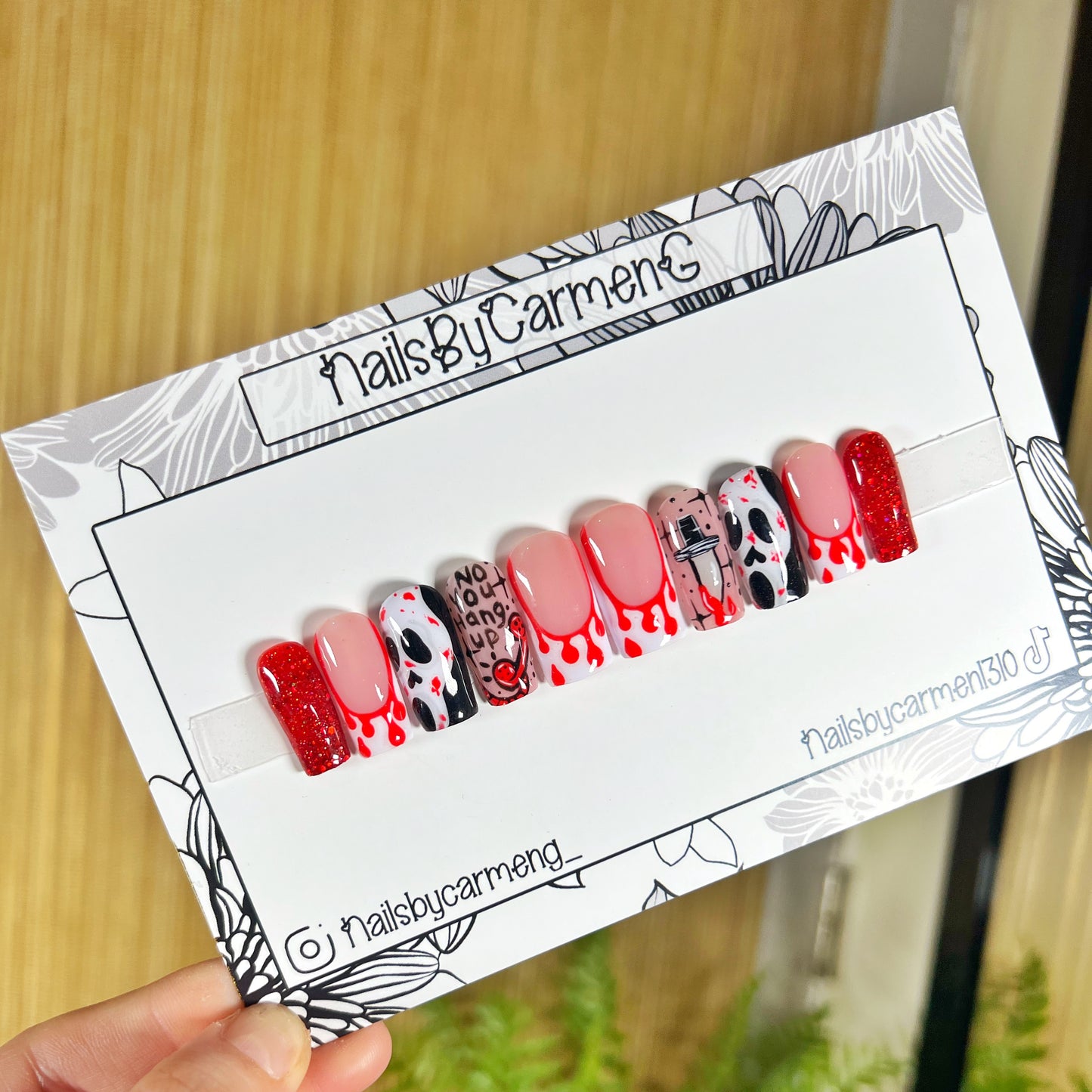 Scream Halloween Acrylic Press on nails