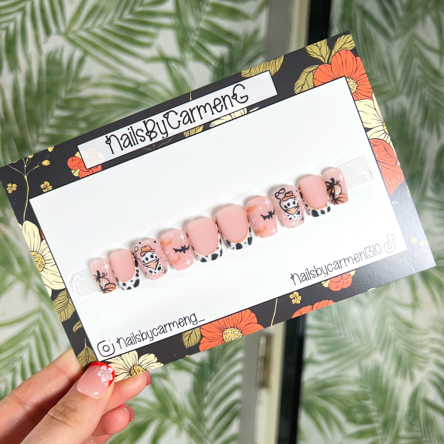 Western ghost Acrylic Press on nails