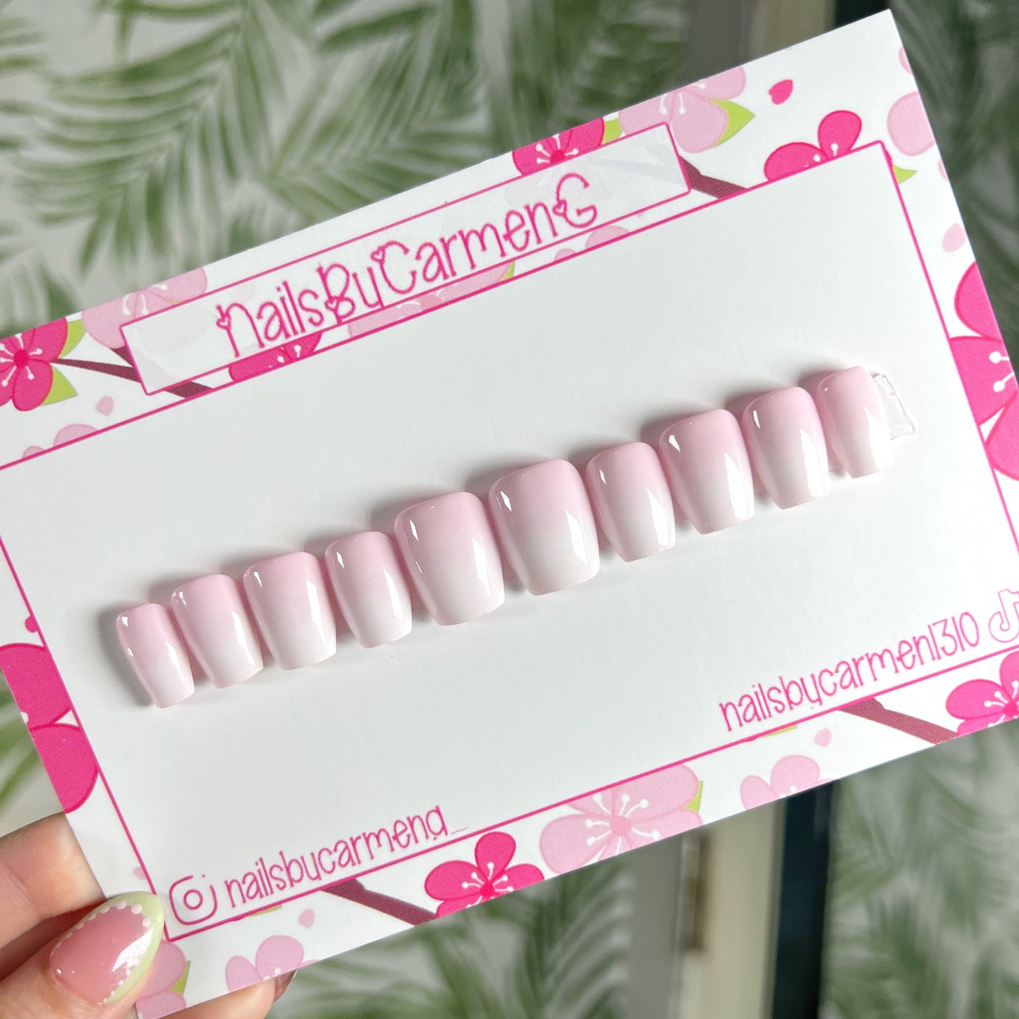 Pink and white ombré Acrylic Press on nails