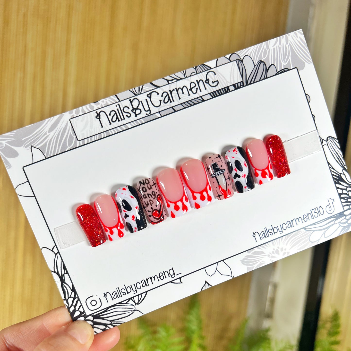 Scream Halloween Acrylic Press on nails