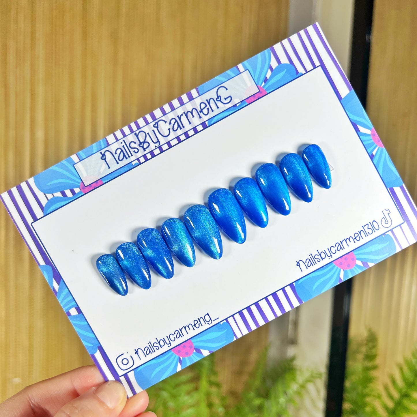 Sapphire glass Acrylic Press on nails