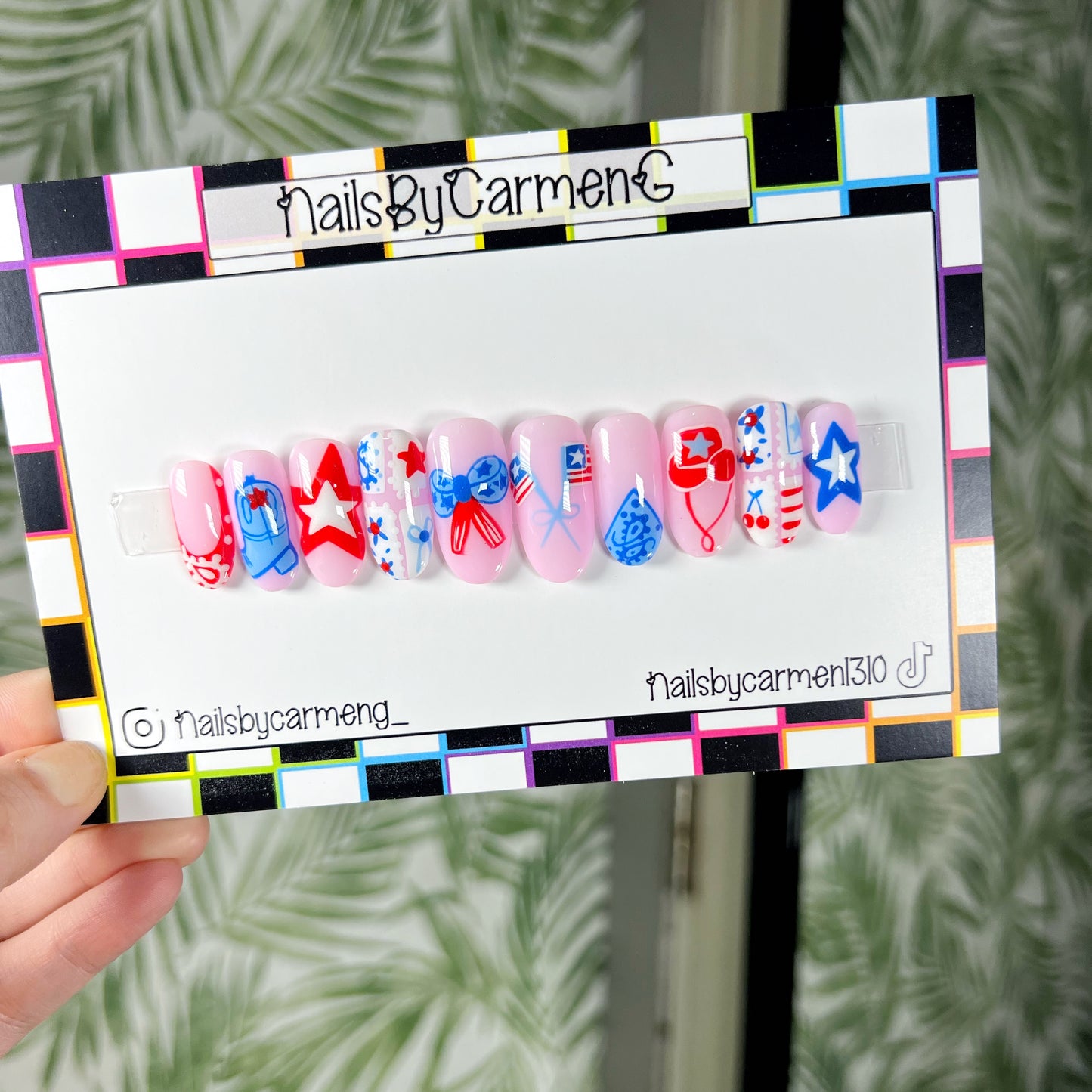 Patriotic Acrylic Press on nails