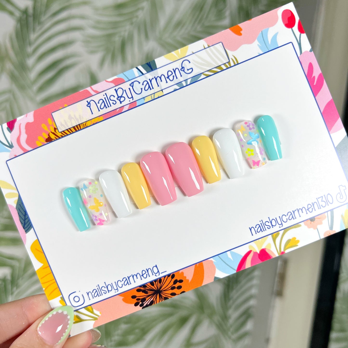 Butterfly Florals Spring Press On Nails