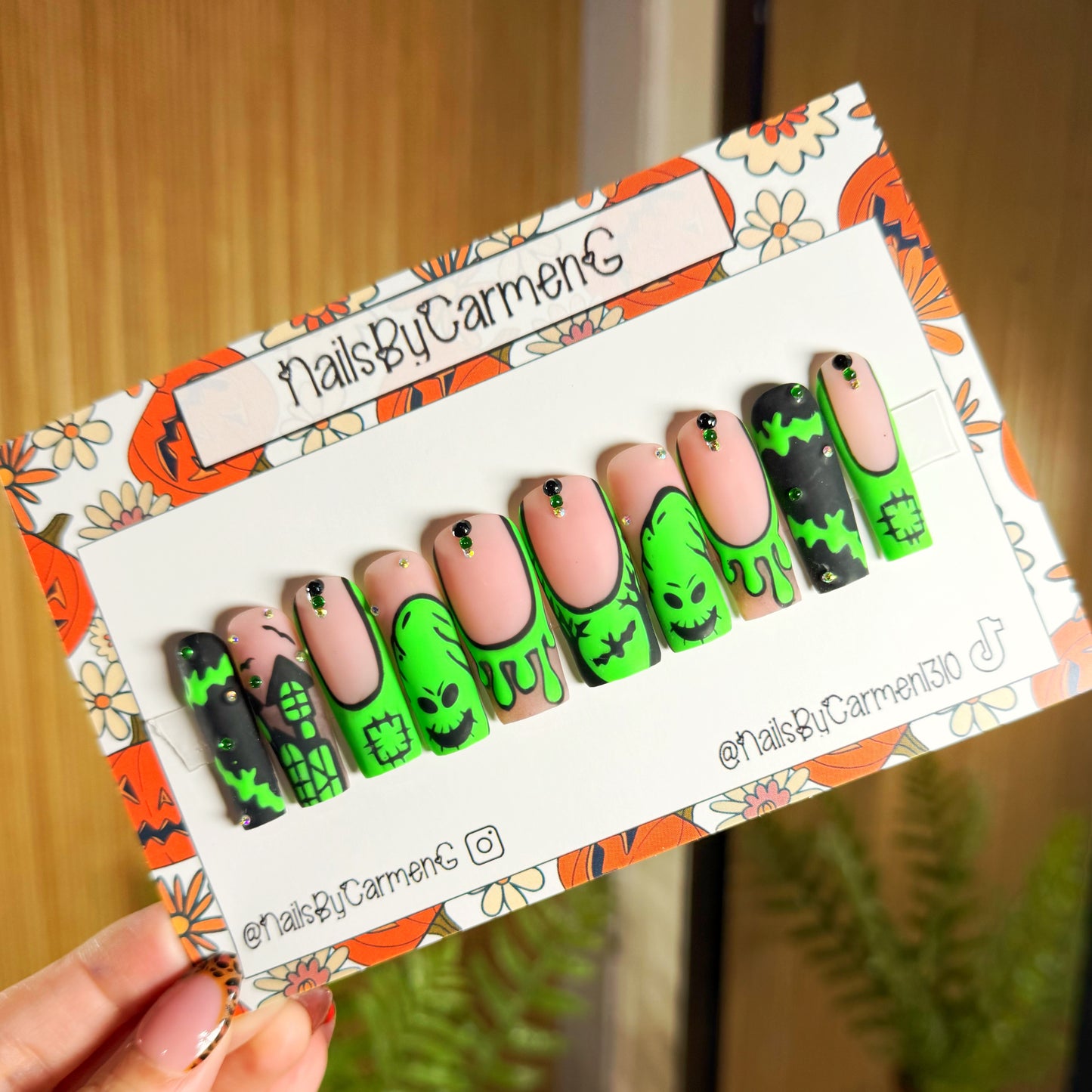 Oogie Boogie Acrylic Press on nails