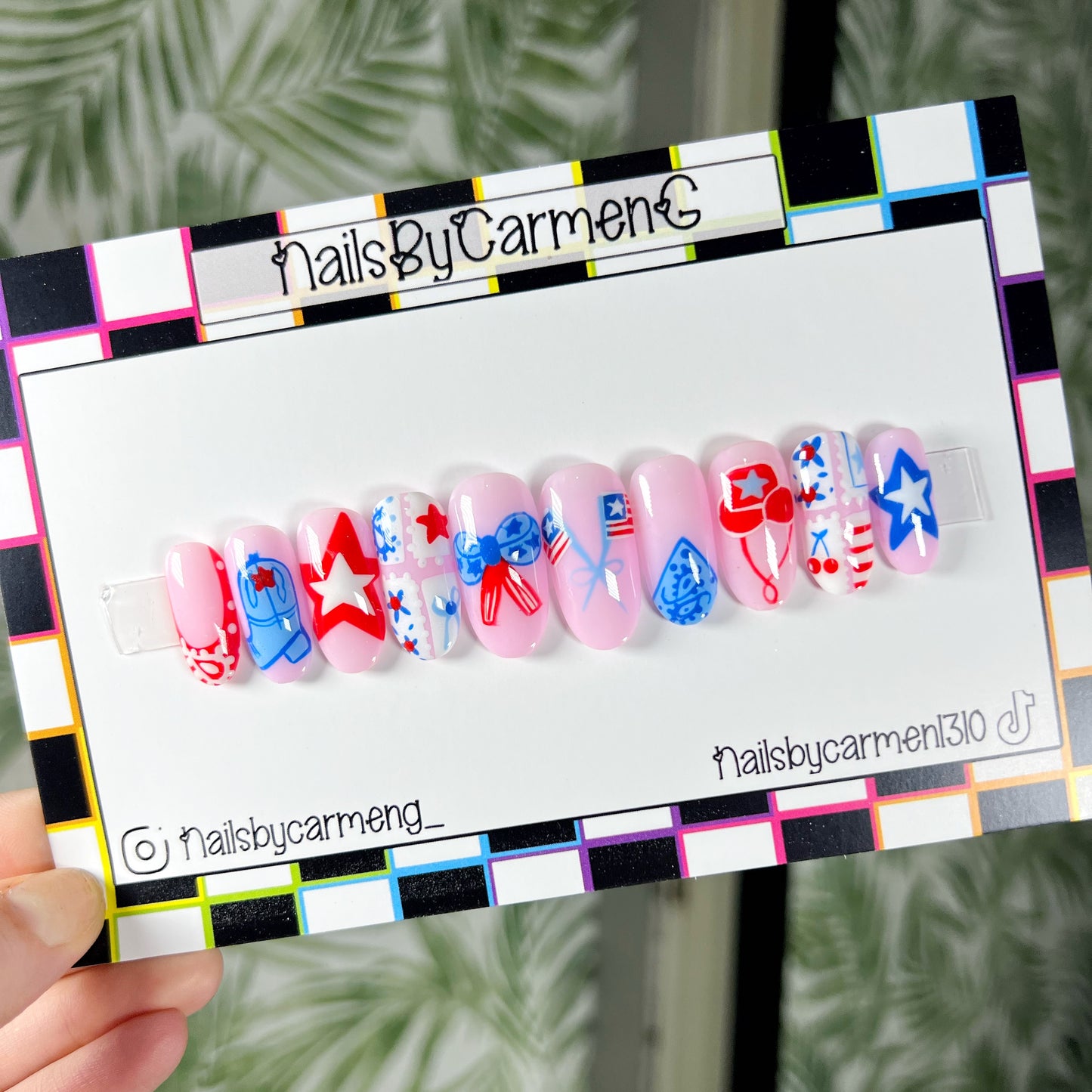 Patriotic Acrylic Press on nails
