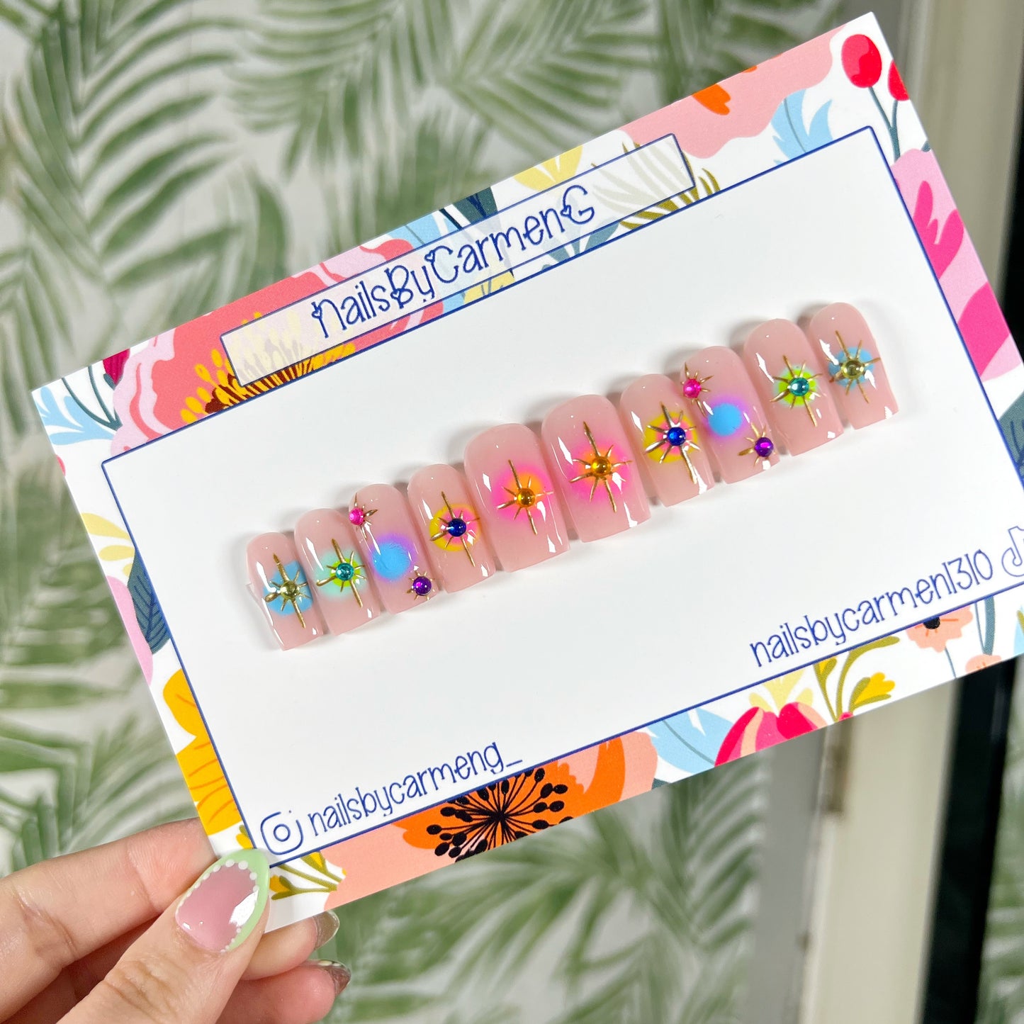 Root Chakra Acrylic Press on nails
