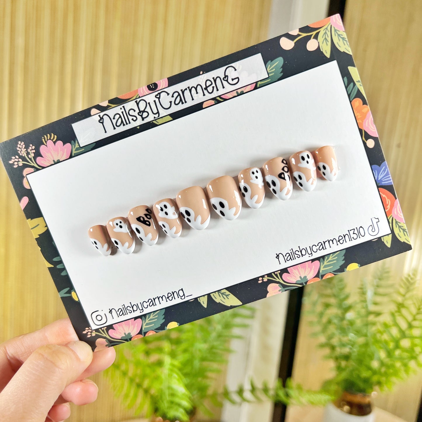 Ghost French tip Acrylic Press on nails