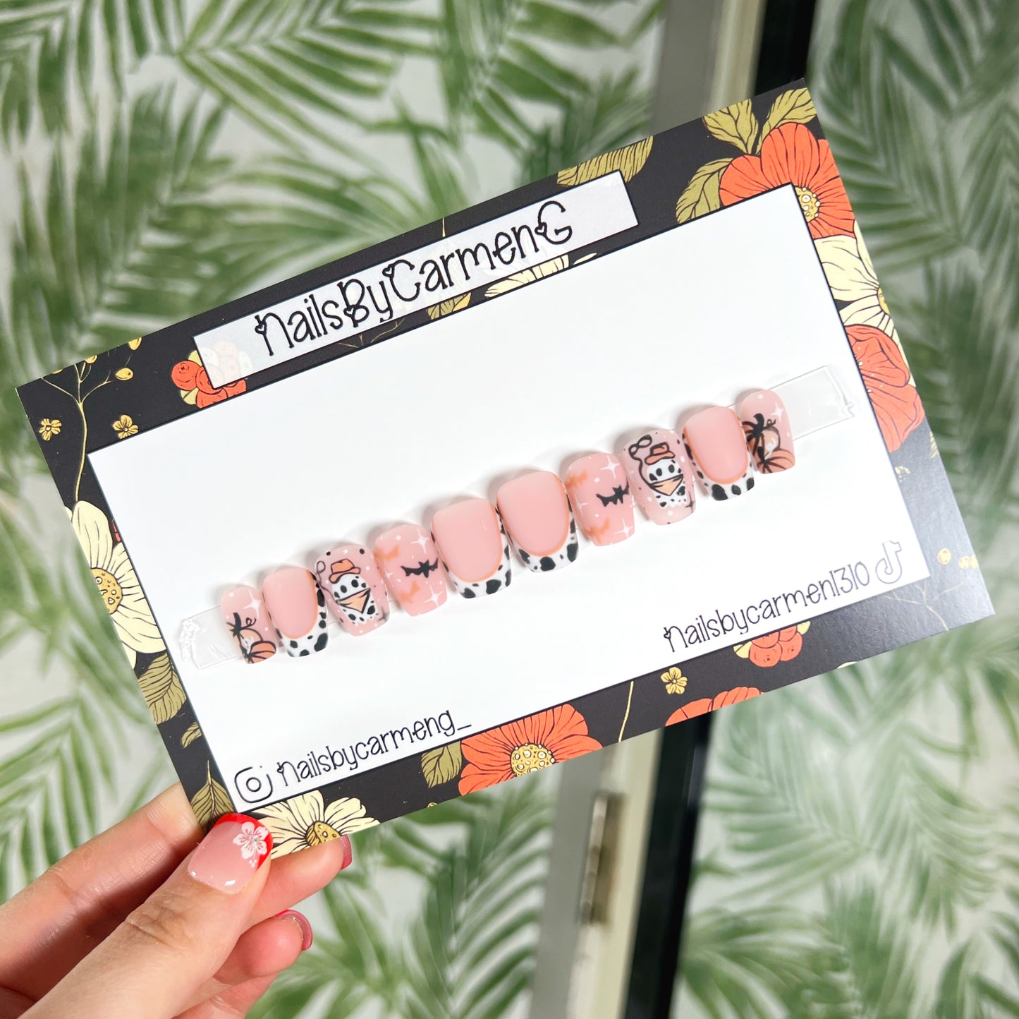 Western ghost Acrylic Press on nails