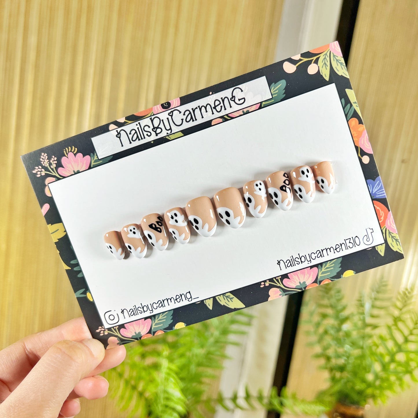 Ghost French tip Acrylic Press on nails