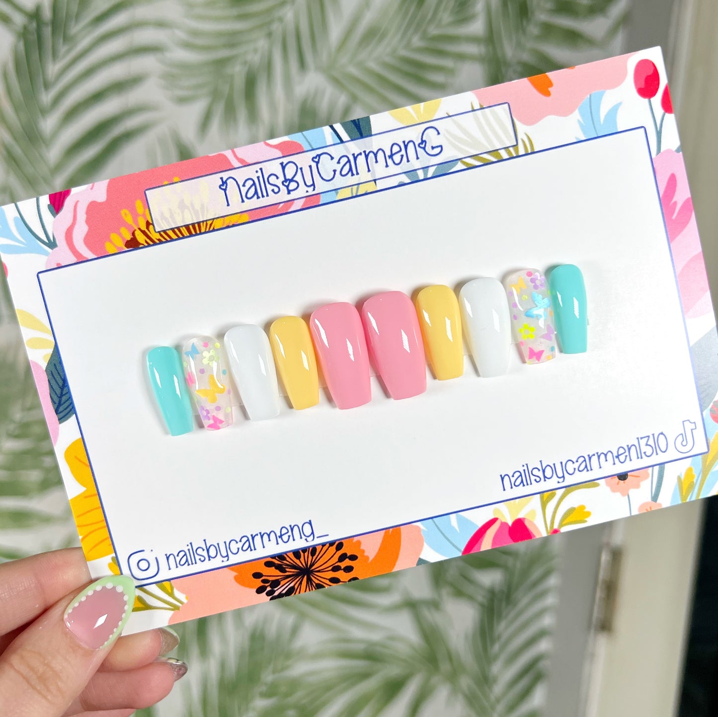 Butterfly Florals Spring Press On Nails