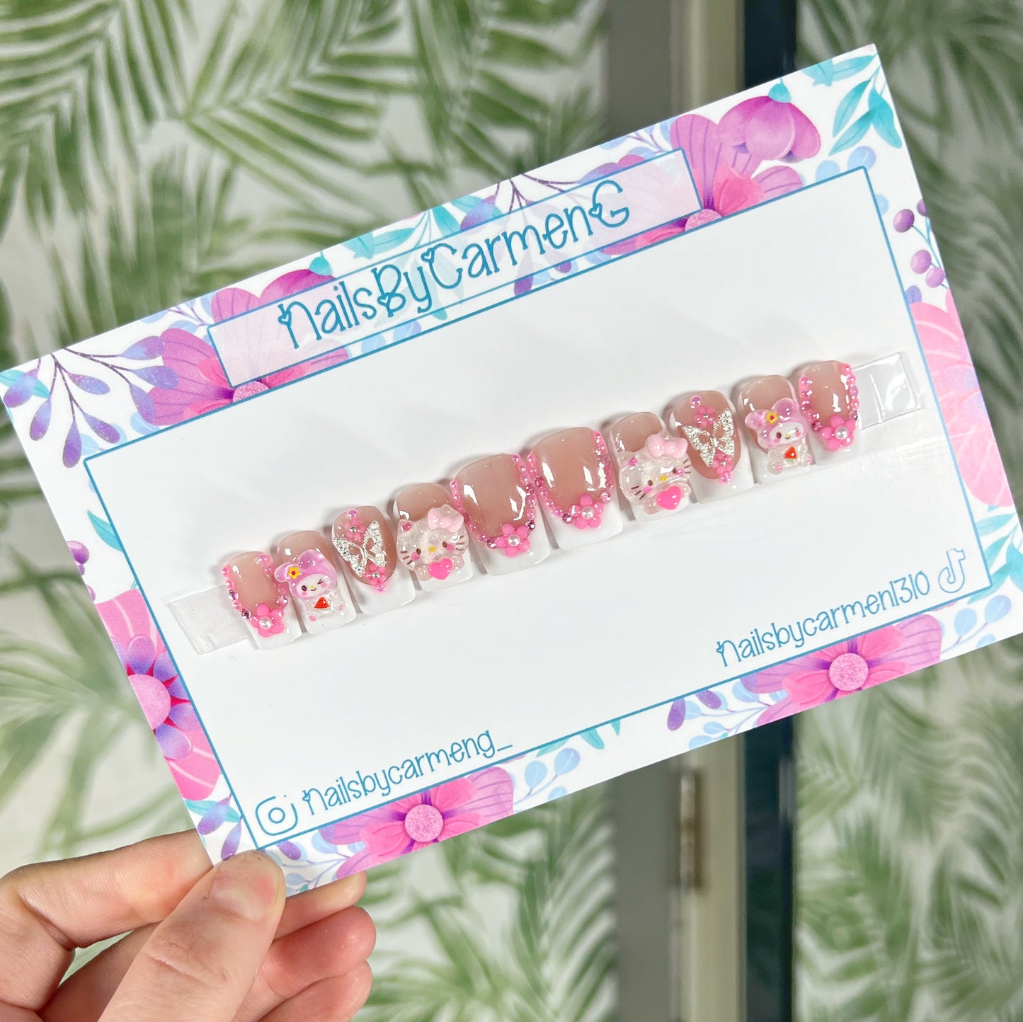 Hello Kitty And My Melody Acrylic Press on nails