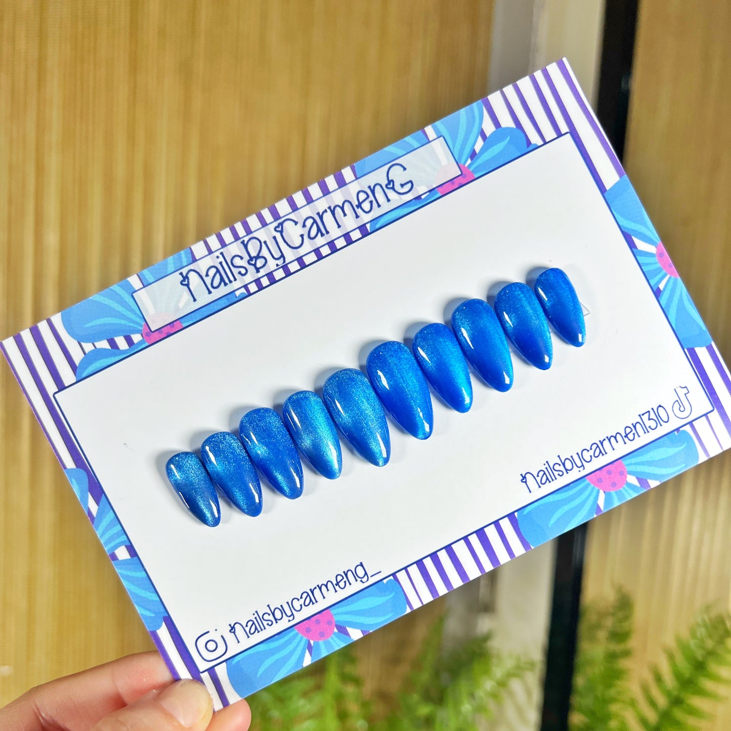 Sapphire glass Acrylic Press on nails