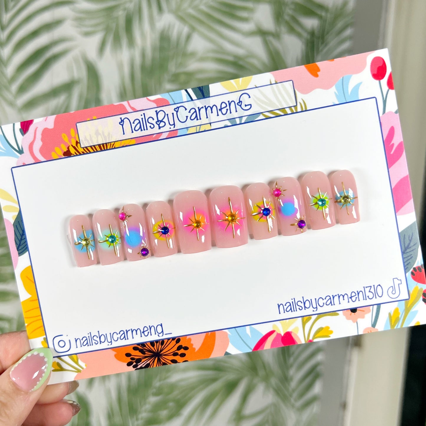 Root Chakra Acrylic Press on nails