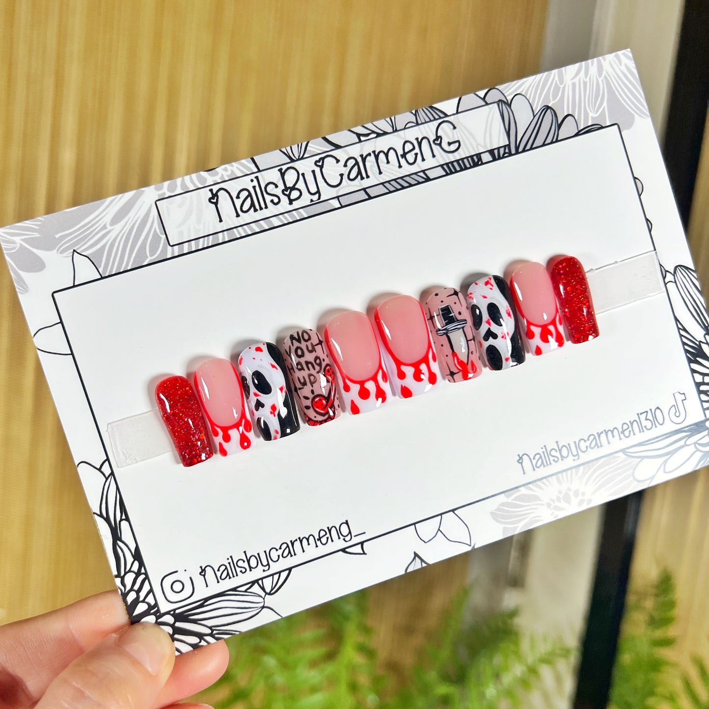 Scream Halloween Acrylic Press on nails