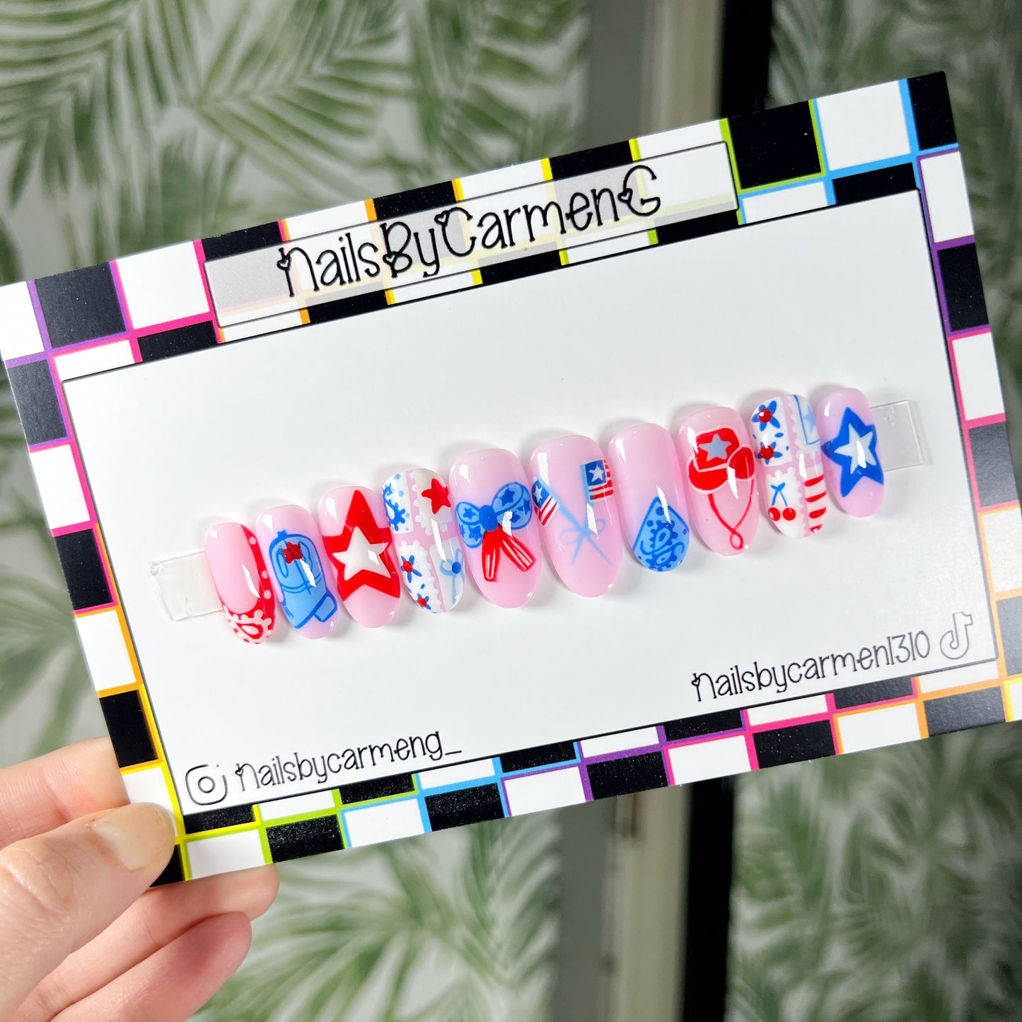 Patriotic Acrylic Press on nails