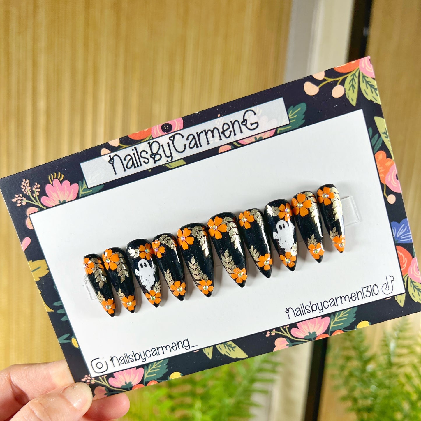 Floral Ghosts Acrylic Press on nails