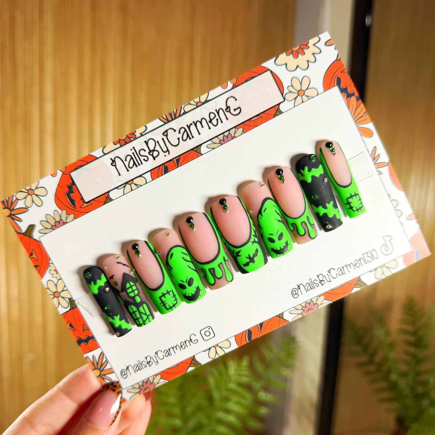 Oogie Boogie Acrylic Press on nails