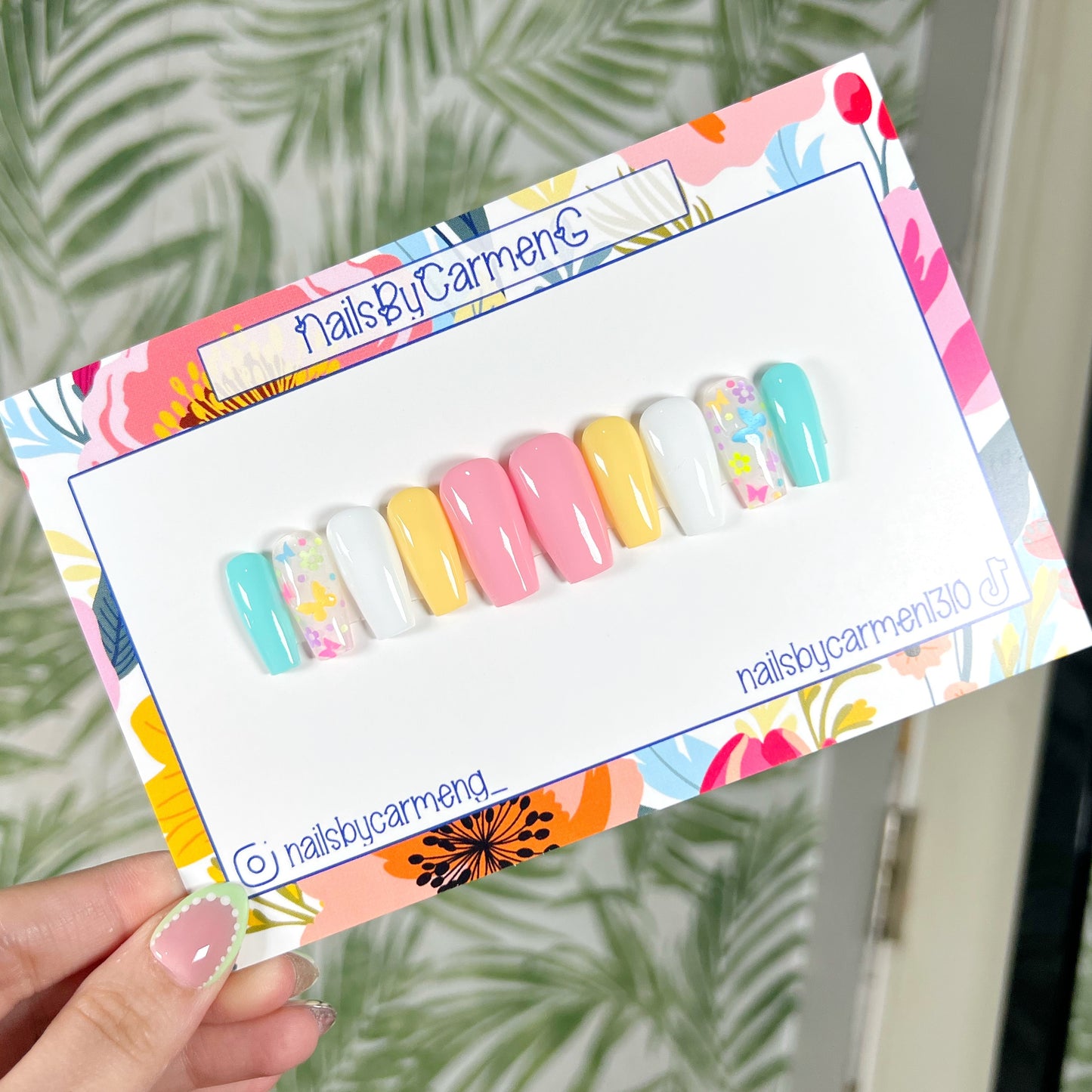 Butterfly Florals Spring Press On Nails