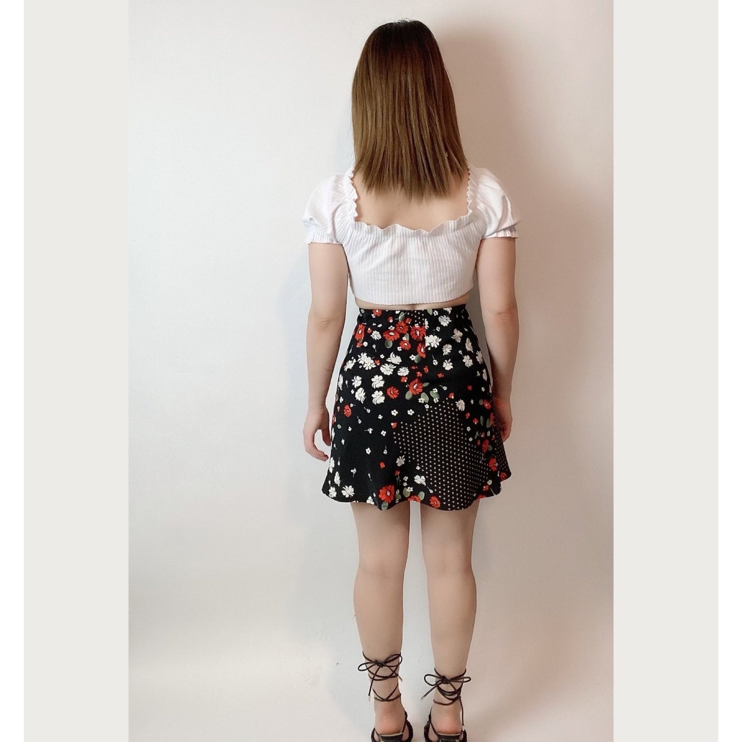Floral Print A-Line Mini Skirt