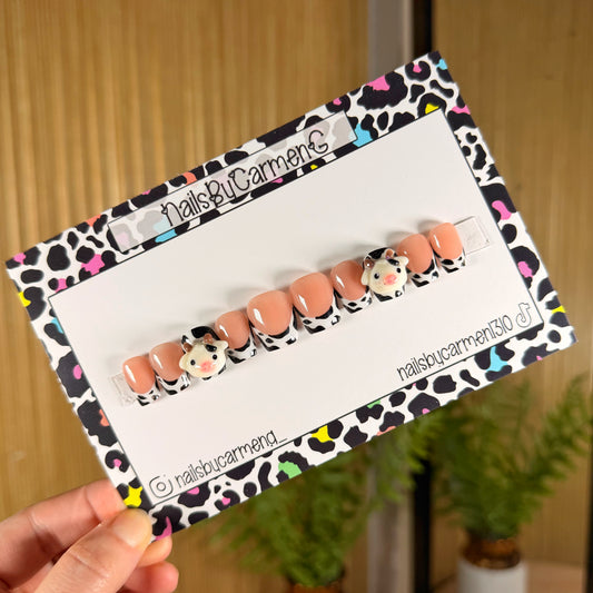 Cow print charms Acrylic Press on nail