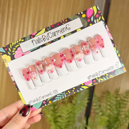 Hello Kitty And My Melody Acrylic Press on nails