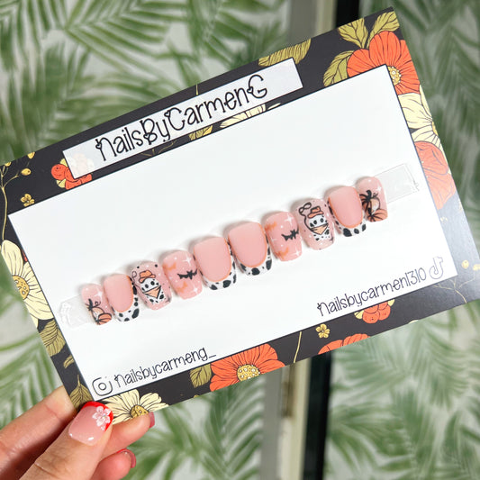 Western ghost Acrylic Press on nails