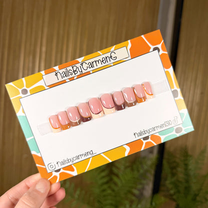 50 Shades Of Nudes French Tip Acrylic Press on nails