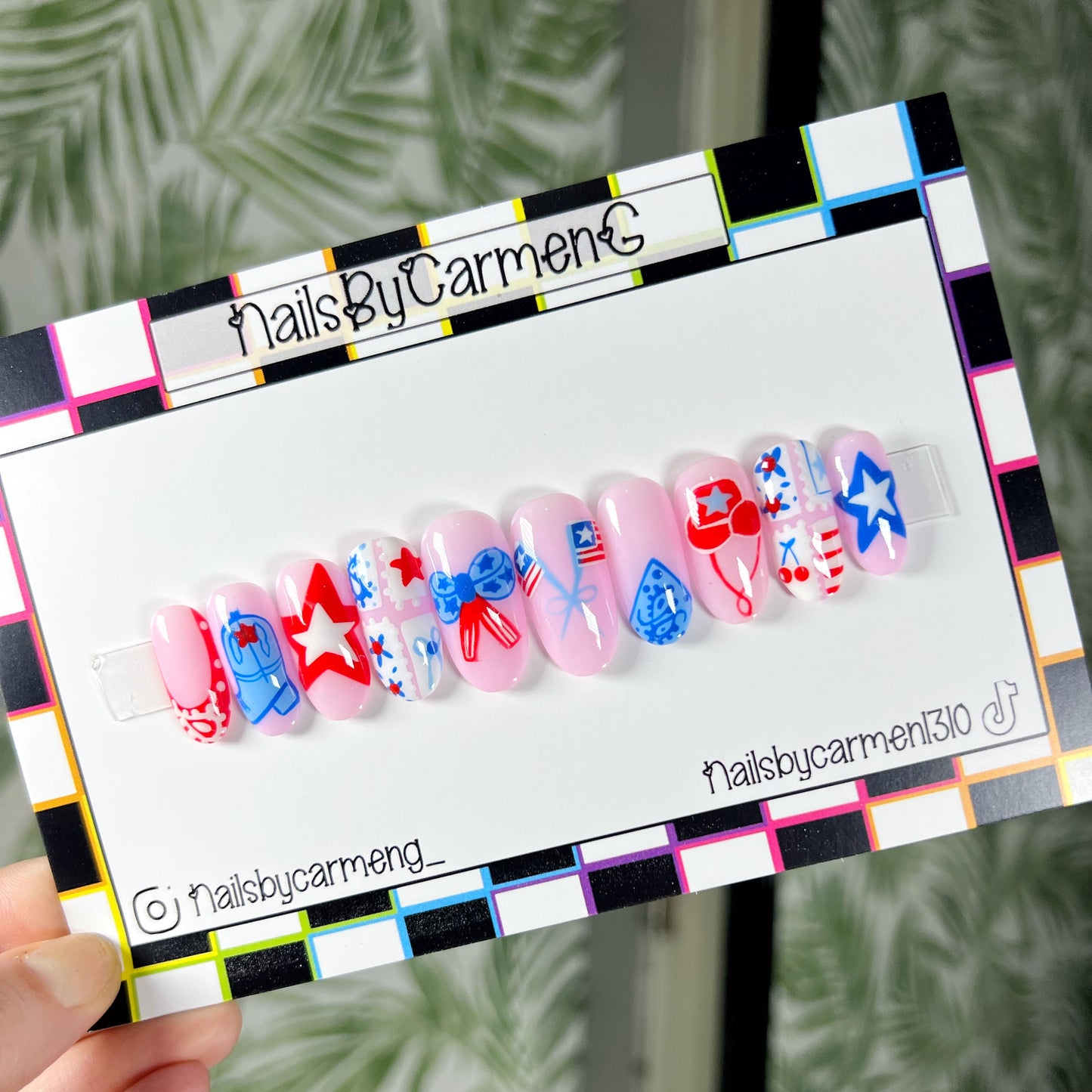 Patriotic Acrylic Press on nails
