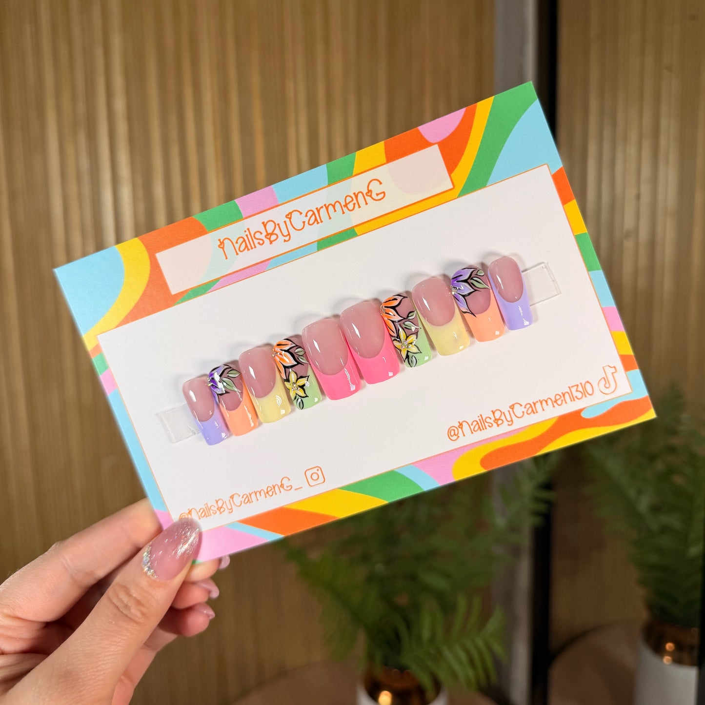 Mix match floral spring Acrylic Press on nails