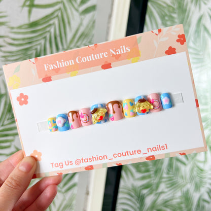 PomPom Kawaii Acrylic Press on nails