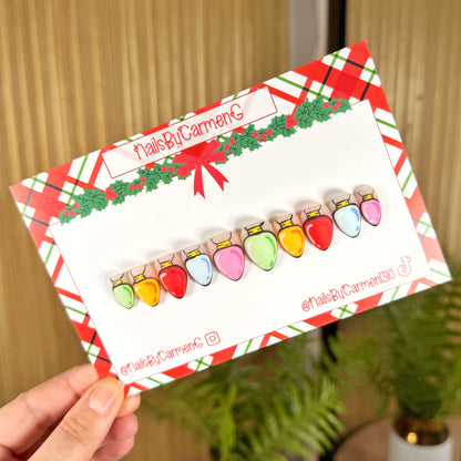 Christmas lights Acrylic Press on nails