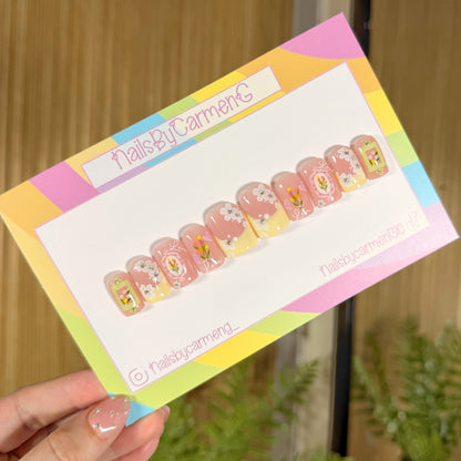 Coquette love flowers Acrylic Press on nails