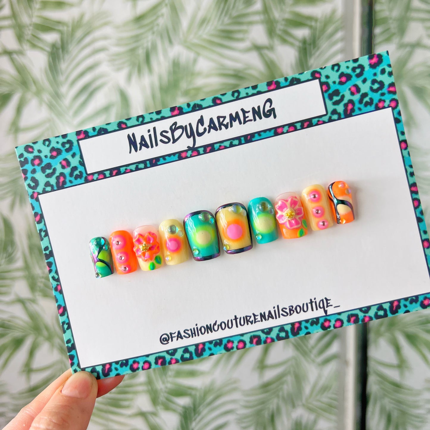 Tropical vibes Acrylic Press on nails