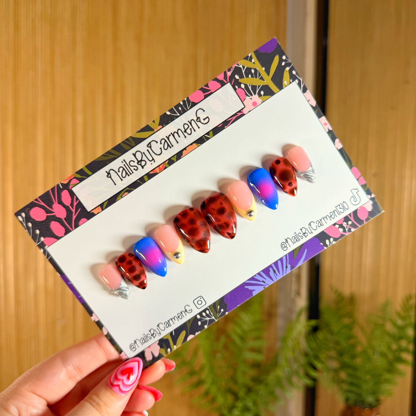 Mix match tortoise Acrylic Press on nails