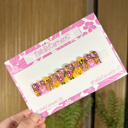 Winnie The Pooh and Piglet Spring Acrylic Press on nails