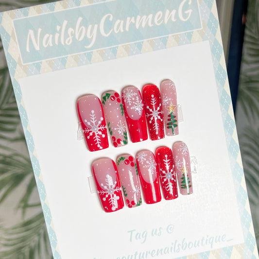 Mistletoe Christmas Press On Nails