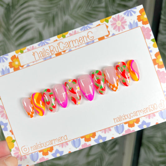 Sweet and spicy Acrylic Press on nails