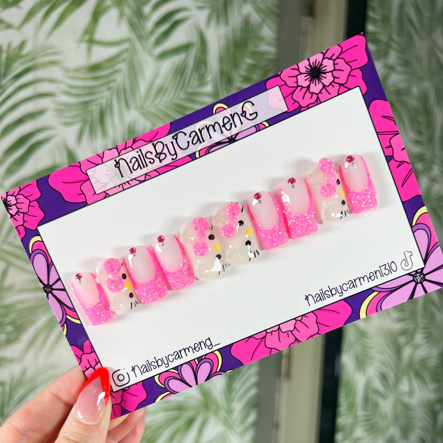 3D hello kitty Acrylic Press on nails