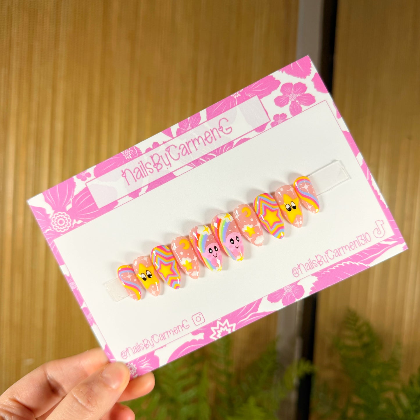 Kirby rainbow Acrylic Press on nails