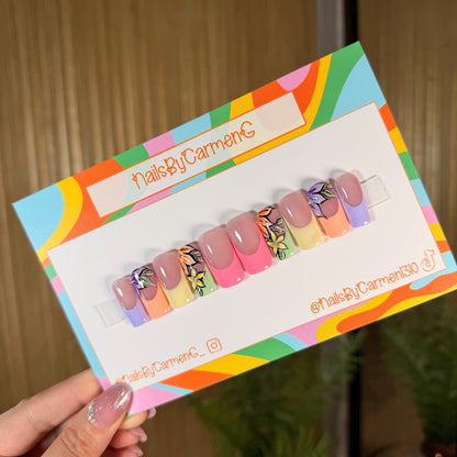 Mix match floral spring Acrylic Press on nails