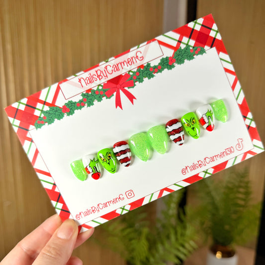 Grinch Christmas Acrylic Press on nails
