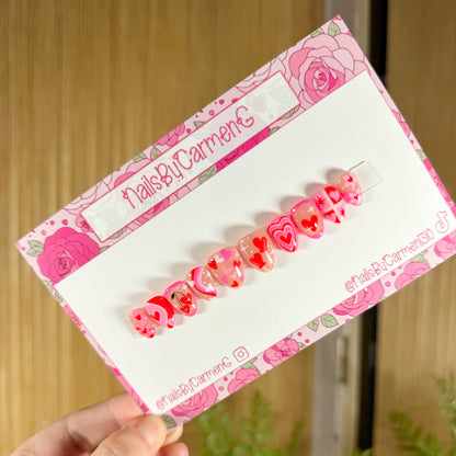 Heart cherrys Acrylic Press on nails