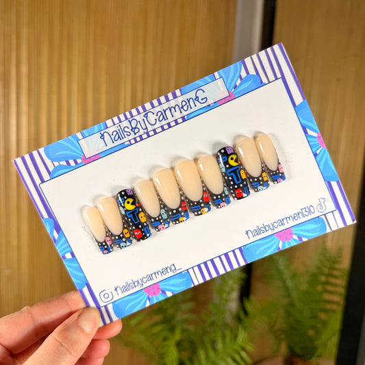 Pac-Man Acrylic Press on nails
